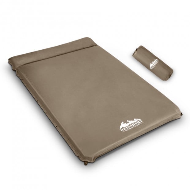 Double Size Self Inflating Mattress Mat 4CM Thick Coffee