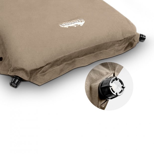 Single Size Self Inflating Matress Mat Joinable 10CM Thick Coffee Image 5