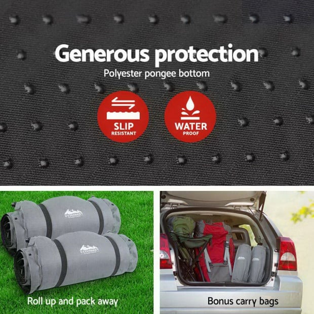 Self Inflating Mattress Camping Sleeping Mat Air Bed Pad Double Coffee Image 6