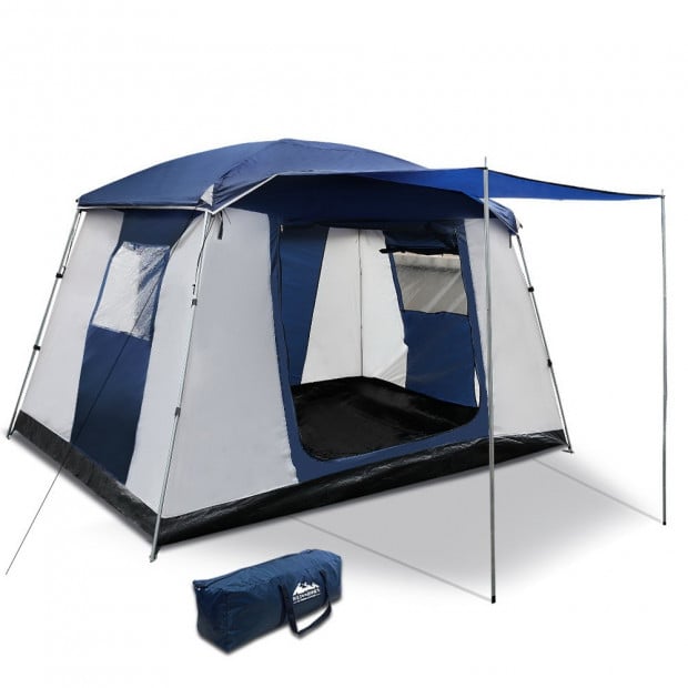 6-Person Dome Camping Tent - Navy and Grey