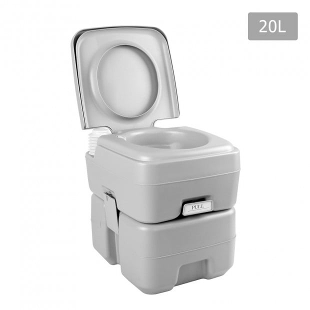 Weisshorn 20L Portable Outdoor Camping Toilet with Carry Bag- Grey