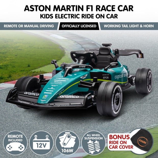 Aston Martin Aramco F1 Licensed Electric Kids Race Car Image 13