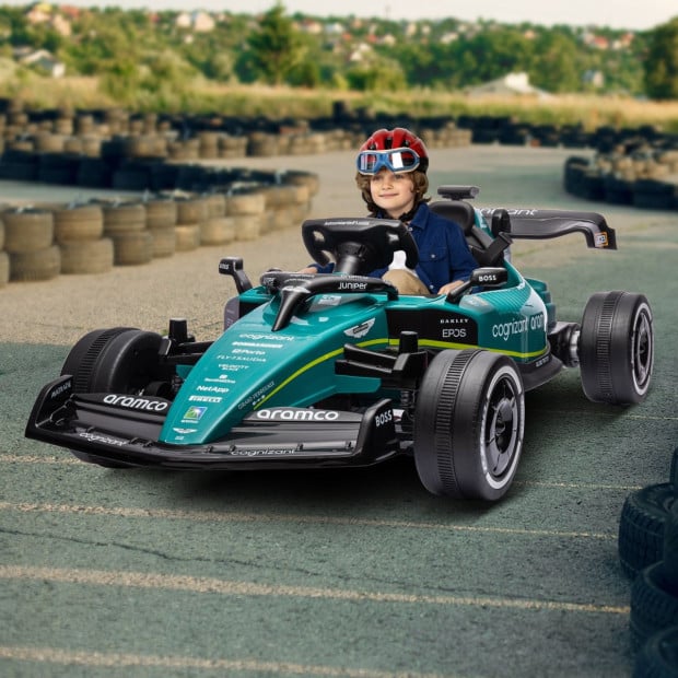 Aston Martin Aramco F1 Licensed Electric Kids Race Car Image 12