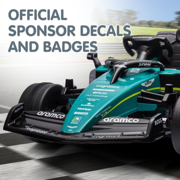 Aston Martin Aramco F1 Licensed Electric Kids Race Car Image 7