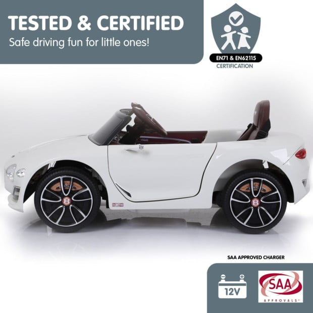 Bentley Exp 12 Speed 6E Licensed Kids Ride On Electric Car Remote Control - White Image 10