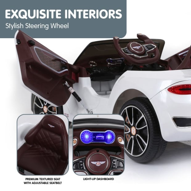 Bentley Exp 12 Speed 6E Licensed Kids Ride On Electric Car Remote Control - White Image 3