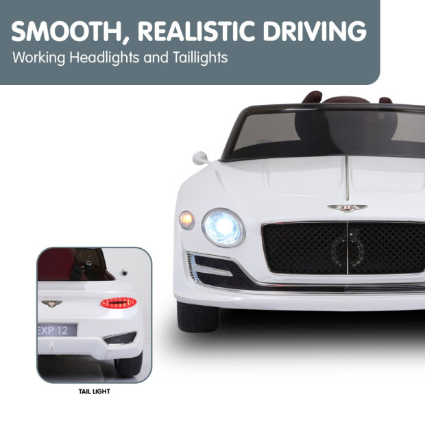 Bentley Exp 12 Speed 6E Licensed Kids Ride On Electric Car Remote Control - White Image 8