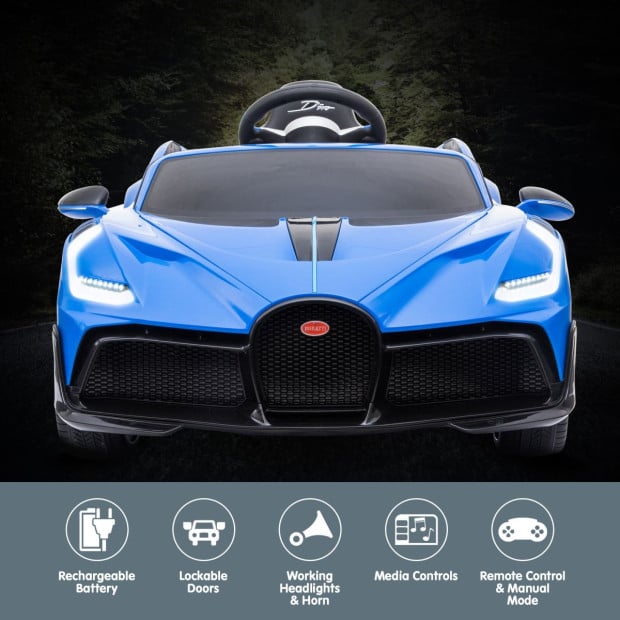 Authorised Bugatti Divo Electric Kids Car - Blue Image 2