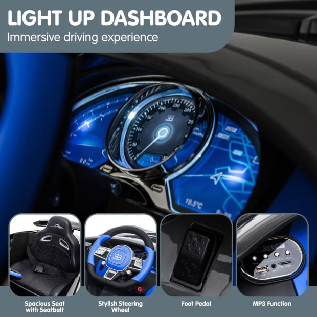Authorised Bugatti Divo Electric Kids Car - Blue Image 3