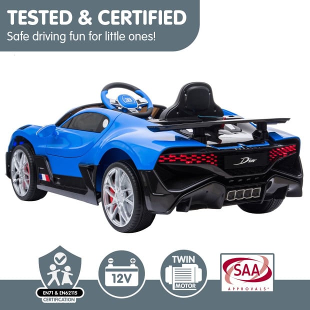 Authorised Bugatti Divo Electric Kids Car - Blue Image 6