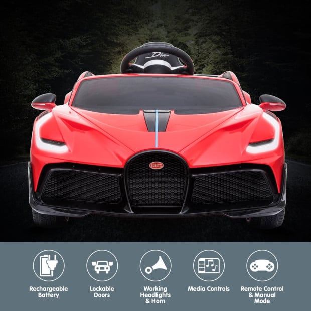 Authorized Bugatti Divo Electric Kids Car HL338 - Red Image 6