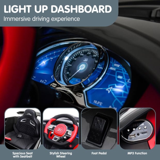 Authorized Bugatti Divo Electric Kids Car HL338 - Red Image 8