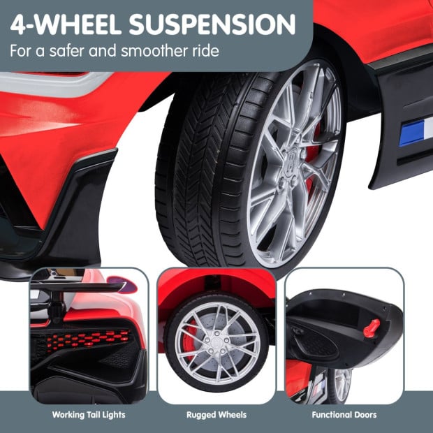 Authorized Bugatti Divo Electric Kids Car HL338 - Red Image 9