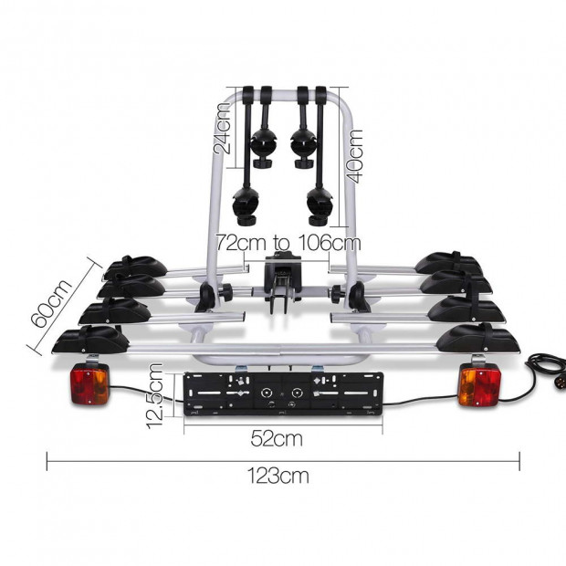 Giantz Tow Ball Car Mount Black & Silver