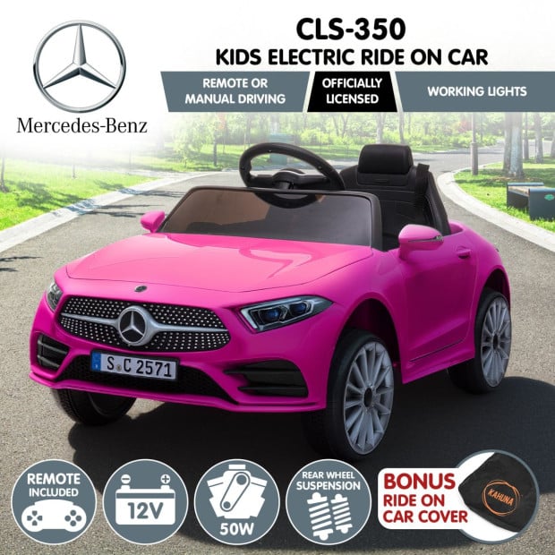 Kahuna Mercedes Benz CLS 350 Kids Electric Ride On Car with Remote Control - Pink Image 13