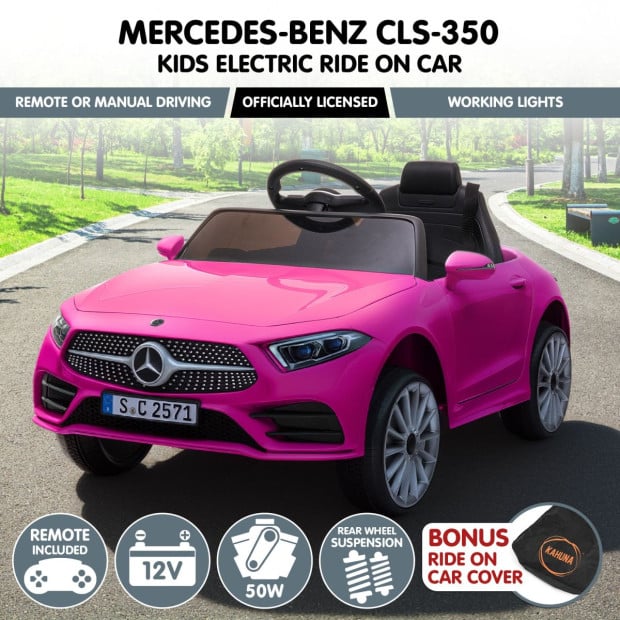 Kahuna Mercedes Benz CLS 350 Kids Electric Ride On Car with Remote Control - Pink Image 2