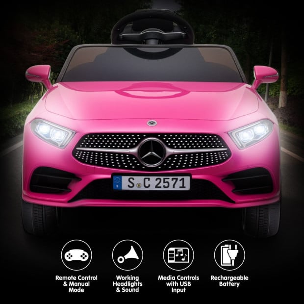 Mercedes Benz CLS 350 Kids Electric Ride On Car with Remote Control - Pink Image 7