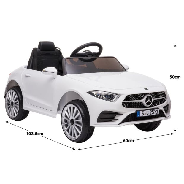 Mercedes Benz CLS 350 Kids Electric Ride On Car with Remote Control - White Image 3