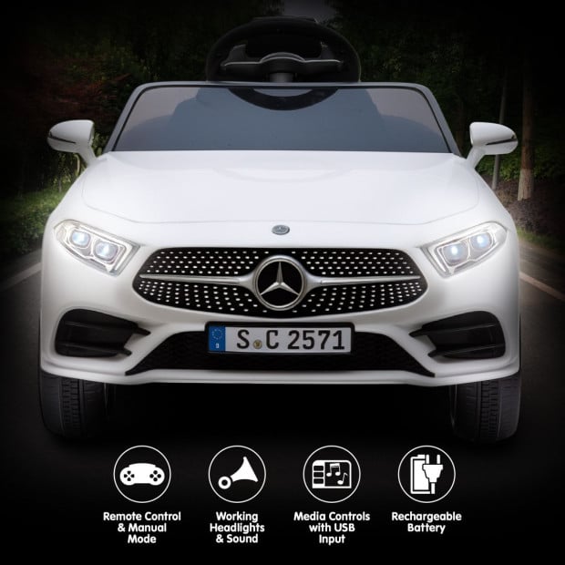 Mercedes Benz CLS 350 Kids Electric Ride On Car with Remote Control - White Image 7