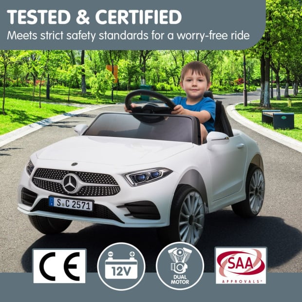 Mercedes Benz CLS 350 Kids Electric Ride On Car with Remote Control - White Image 11