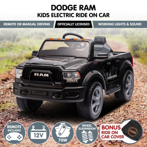 Dodge RAM Electric Kids Car - Black Image 12