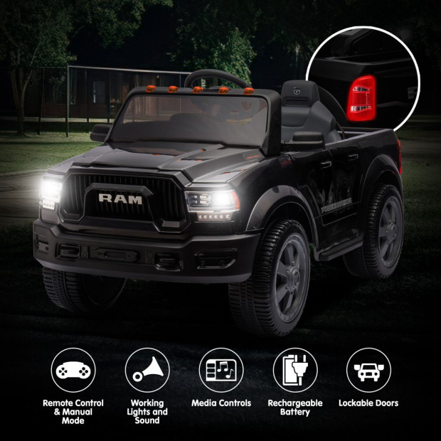Dodge RAM Electric Kids Car - Black Image 5
