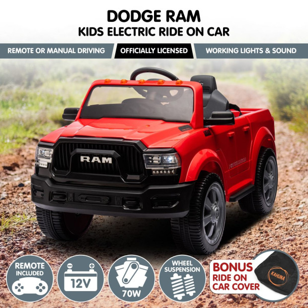 Dodge RAM Electric Kids Car - Red Image 12