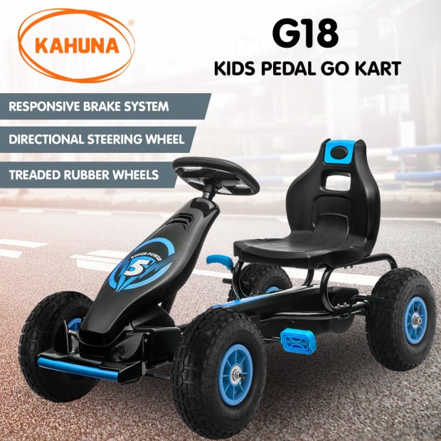 Kahuna Kids Ride On Pedal Powered G18 Go Kart - Blue