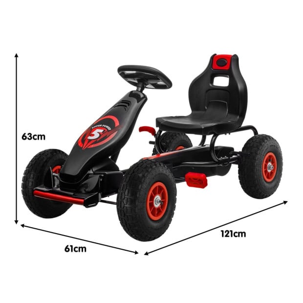 Kahuna Kids Ride On Pedal Powered G18 Go Kart - Red Image 4
