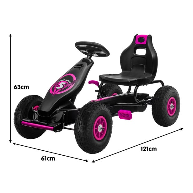 Kahuna Kids Ride On Pedal Powered G18 Go Kart - Rose Pink Image 4