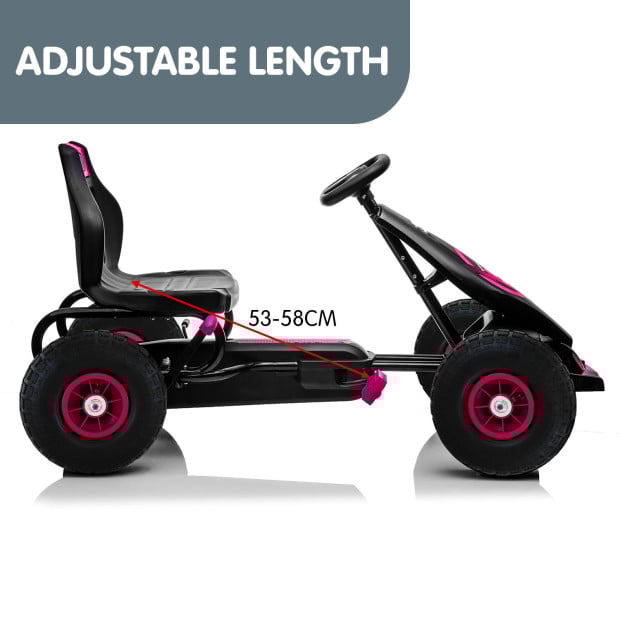 Kahuna Kids Ride On Pedal Powered G18 Go Kart - Rose Pink Image 5