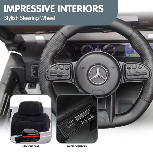 Mercedes Benz AMG G63 Licensed Electric Kids Car Remote Control - White Image 5