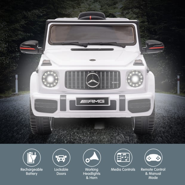Mercedes Benz AMG G63 Licensed Electric Kids Car Remote Control - White Image 6