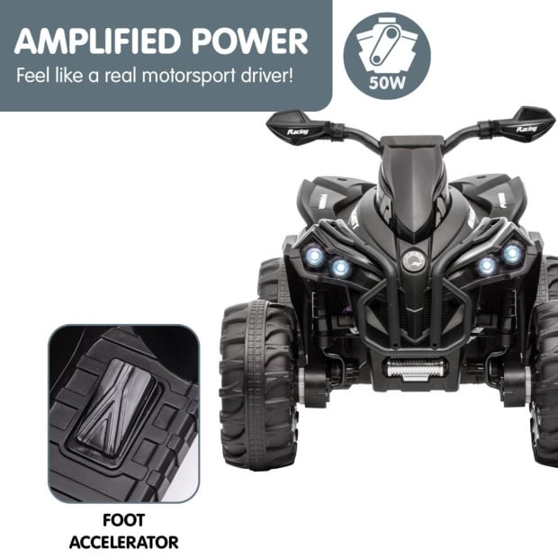 Kahuna GTS99 Kids Toy Electric Ride On Quad Bike 50W ATV - Black Image 9