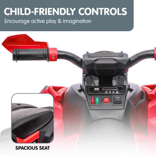 Kahuna GTS99 Kids Toy Electric Ride On Quad Bike 50W ATV - Red Image 6