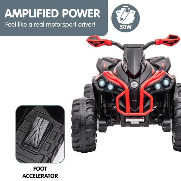 Kahuna GTS99 Kids Toy Electric Ride On Quad Bike 50W ATV - Red Image 9