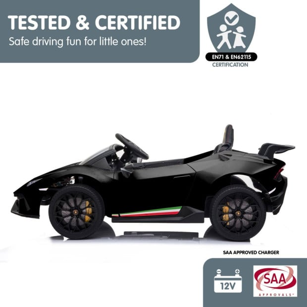 Lamborghini Performante Electric Kids Car Remote Control - Black Image 14