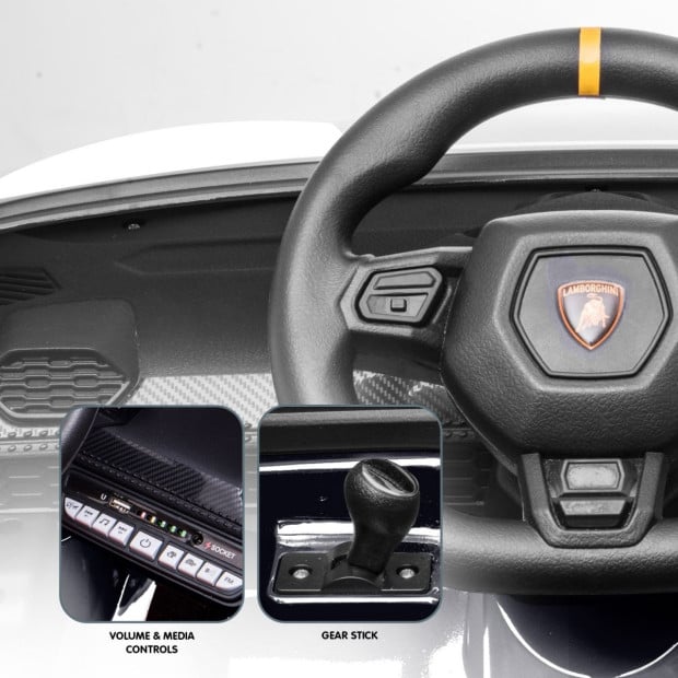 Lamborghini Performante Electric Kids Car Remote Control - Black Image 8