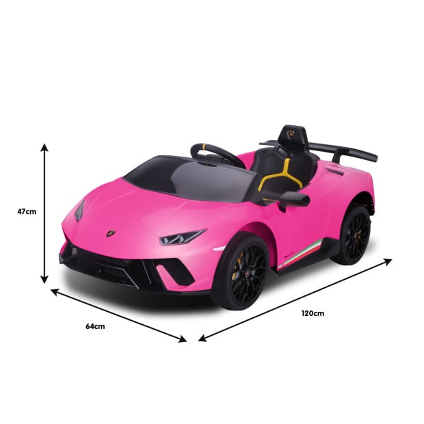 Lamborghini Performante Kids Electric Ride On Car Remote Control by Kahuna - Pink Image 13