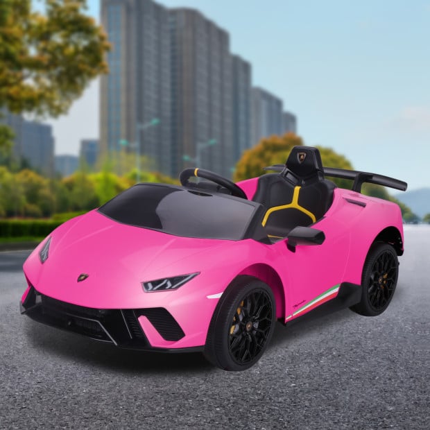 Lamborghini Performante Kids Electric Ride On Car Remote Control by Kahuna - Pink Image 15