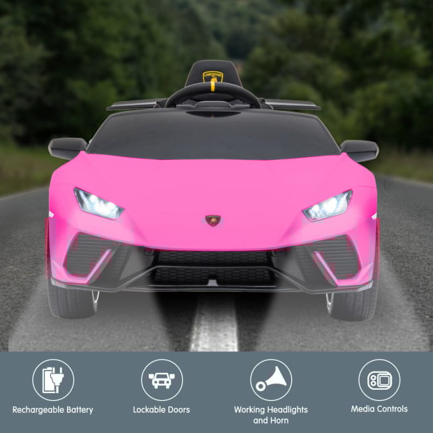 Lamborghini Performante Kids Electric Ride On Car Remote Control by Kahuna - Pink Image 7