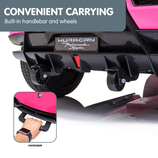 Lamborghini Performante Kids Electric Ride On Car Remote Control by Kahuna - Pink Image 9