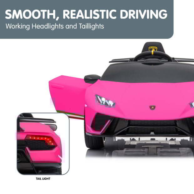 Lamborghini Performante Kids Electric Ride On Car Remote Control by Kahuna - Pink Image 10