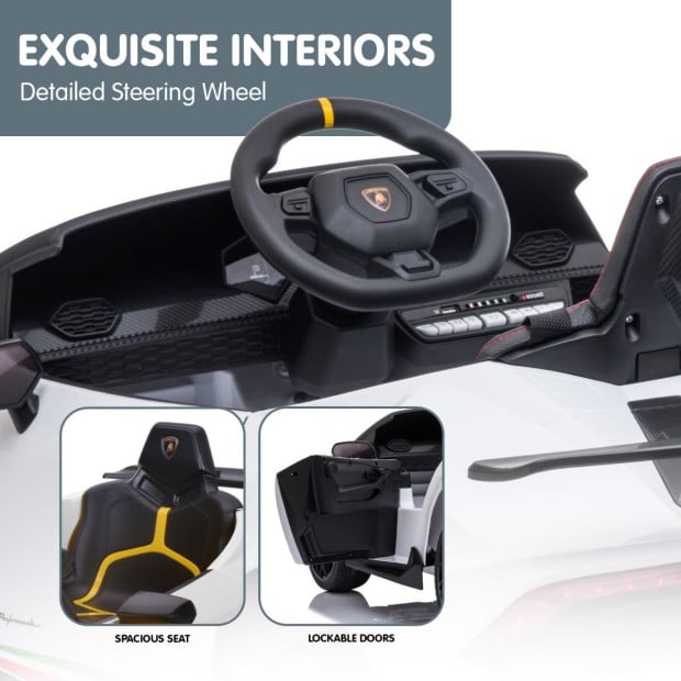 Lamborghini Performante Electric Kids Car Remote Control by Kahuna - White Image 4