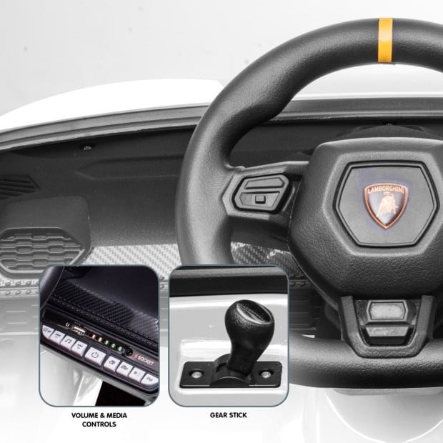 Lamborghini Performante Electric Kids Car Remote Control by Kahuna - White Image 8