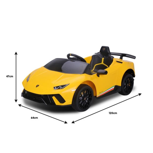 Lamborghini Performante Kids Electric Ride On Car Remote Control - Yellow Image 14