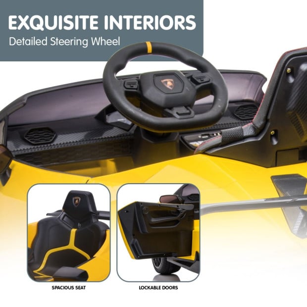 Lamborghini Performante Kids Electric Ride On Car Remote Control - Yellow Image 7