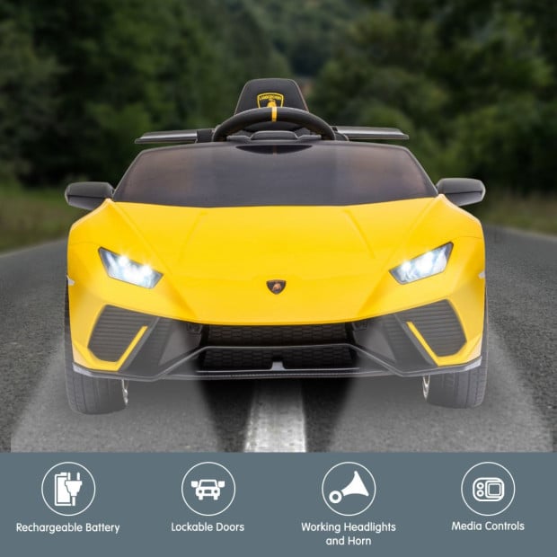 Lamborghini Performante Kids Electric Ride On Car Remote Control - Yellow Image 4