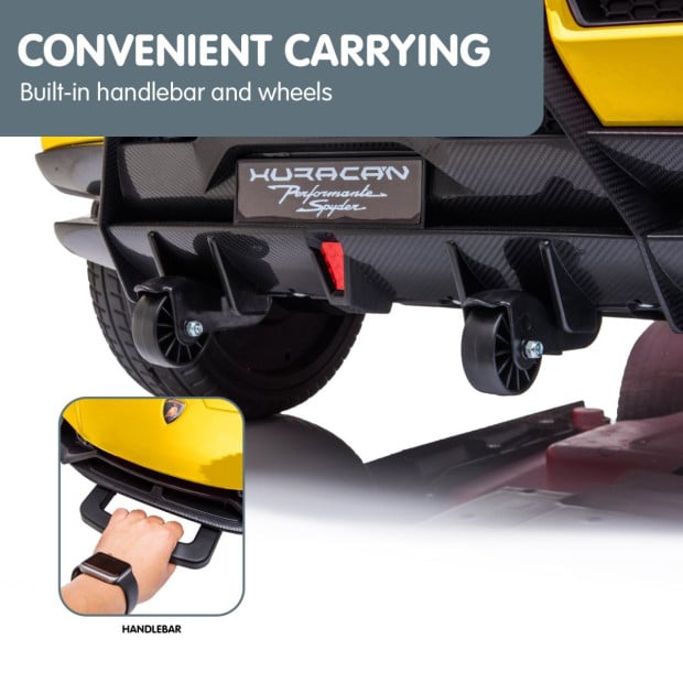 Lamborghini Performante Kids Electric Ride On Car Remote Control - Yellow Image 10