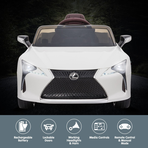 Authorised Lexus LC 500 Kids Electric Ride On Car - White Image 5